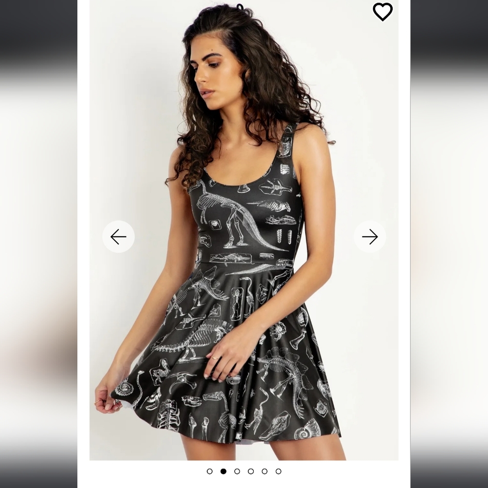 Blackmilk Dino Bones Scoop Skater dress size XL